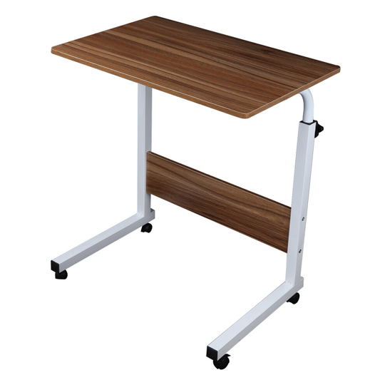 (Ancient wood color) Portable Laptop Table Trolley Computer Adjustable