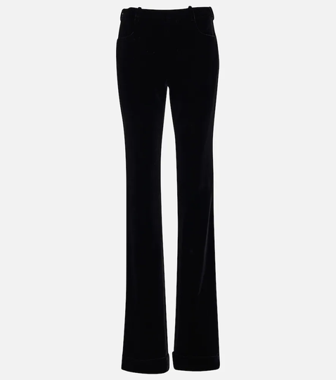 Velvet high-rise flared pants
