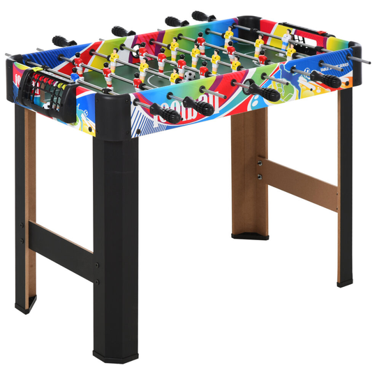 HOMCOM 2.8FT Football Table Classic Pub Gaming w/ 22 Players 2 Teams