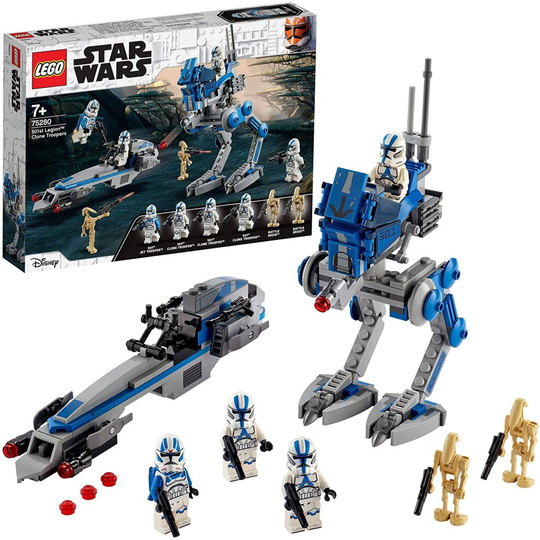 LEGO 75280 Star Wars 501st Legion Clone Troopers Set with Battle Droids and AT-RT Walker
