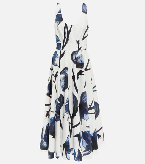 Floral cotton midi dress