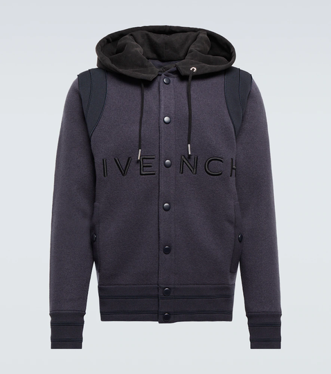 Logo-embroidered wool varsity jacket