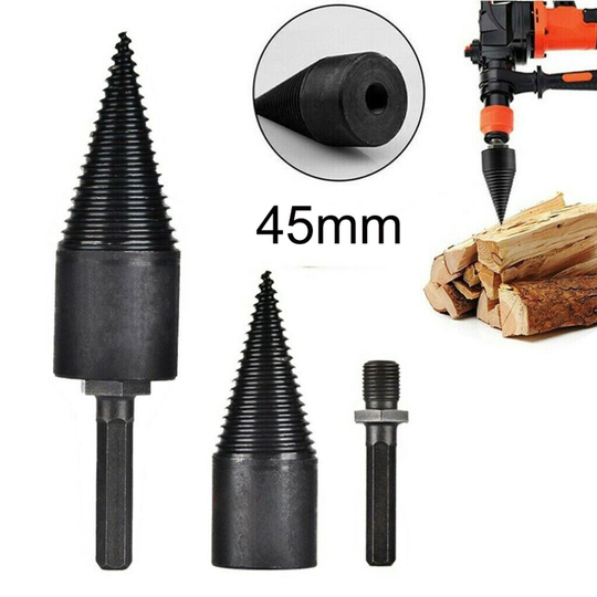 45mm Firewood Splitting Drill Bit, Wood Log Splitter Splitting Cones