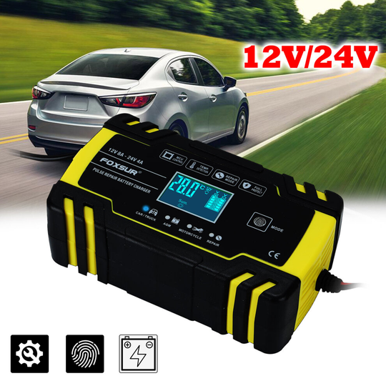 12V/24V Automatic Intelligent Car Battery Charger Pulse Repair