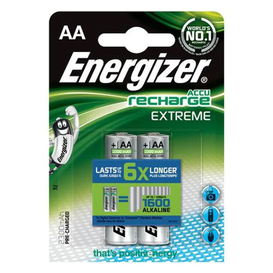 Energizer Battery Rechargeable NiMH Capacity 2300mAh HR6 1.2V AA Ref E300624500