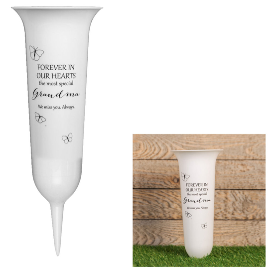 Thoughts of You Graveside Memorial Spiked Flower Vase - Grandma