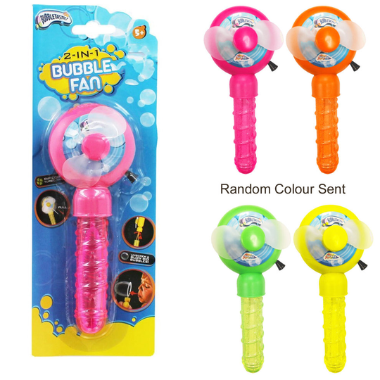 Children's 2 In 1 Bubble Fan Toy Age 5+ Random Colour