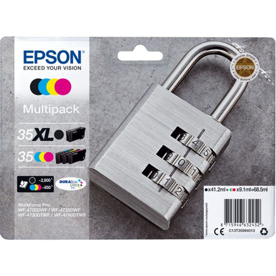 Epson Ink Low Volume 35XLBLACK/35CMY 4-Pack