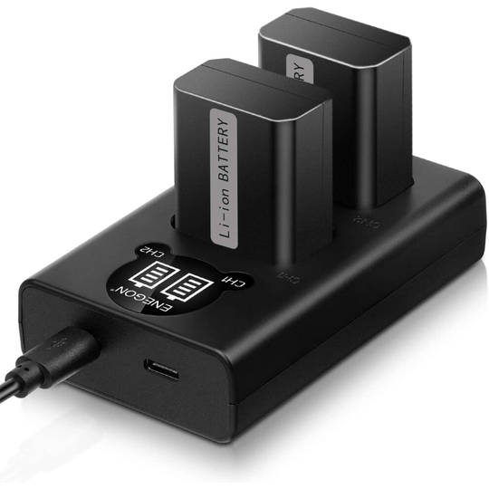 NP-FW50 Camera Battery (2-Pack) and Smart LED Dual Charger Kit for Sony NEX 3/5/7 Series, SLT-A Series, Alpha Series and More (100% Compatible with