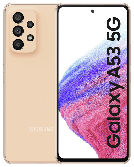 SIM Free Samsung Galaxy A53 5G 128GB Mobile Phone - Peach