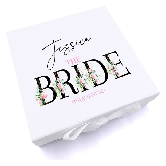 (Large) ukgiftstoreonline Personalised Bride Wedding Keepsake Memory Box Gift