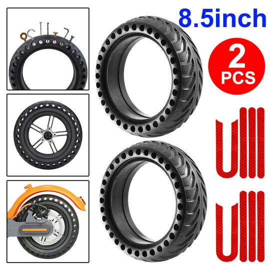 2X Solid Puncture Proof Electric Scooter Tyres Flat Free Tire Wheel