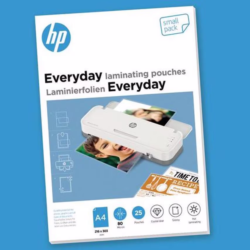HP Everyday Laminating Pouches A4 80 micron (Pack 25) 9153