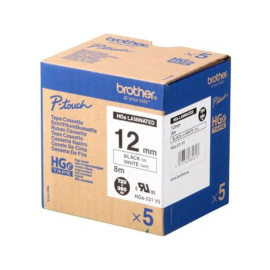 Brother Accessories Low HGE-231V5 Black on White 5 PK