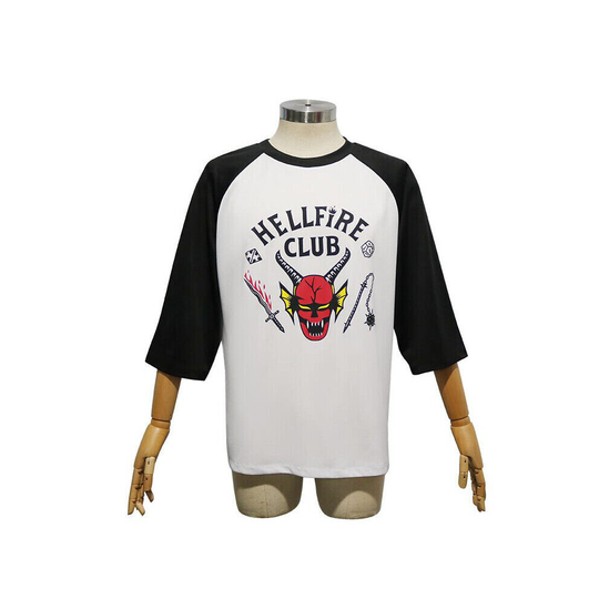 (XXL 3/4 Length T-Shirt) Unisex Adults Hellfire Club Top | Stranger Things Season 4 Costume