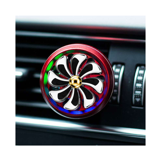 Auto Car LED Light +Fan Perfume Diffuser Air Freshener Vent Clip Decor