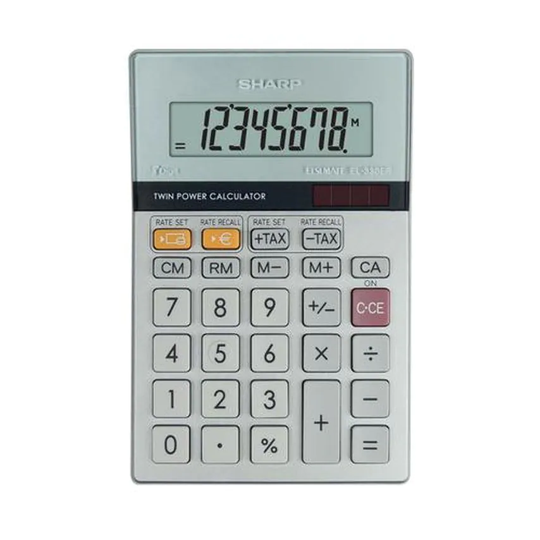 Sharp Sharp Desktop Calculator 8 Digit 4 Key Memory Battery/Solar Power 102x15x1