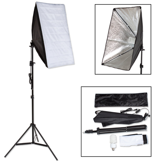 tectake Photography lighting + softbox model 1 - studio lights, softbox, studio lighting photography - black