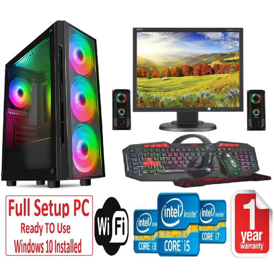 Fast Gaming PC Bundle - i5 8GB RAM 1TB GT710 2GB - Lighting Speakers - FLASH