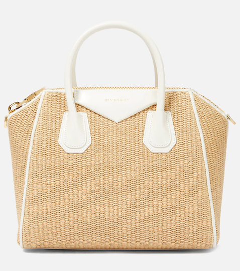 Antigona Mini raffia tote