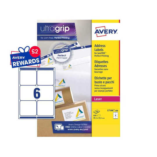 Avery Avery Laser Parcel Label 99x93mm 6 Per A4 Sheet White (Pack 600 Labels) L7