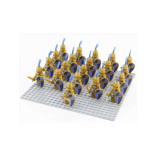 (B) 21PCS Minifigures Golden Knight Building Block Doll Children's Assembled Toys Fit Lego