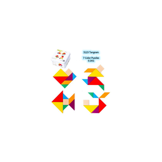 (Tangram) Kids Puzzle Toy Building Blocks Domino Race Games For Trip
