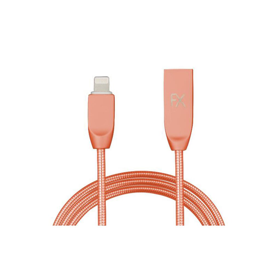 Spring Zinc Alloy Lightning to USB Charge Cable 1 Metre - Rose Gold