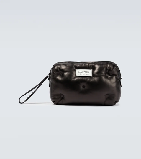 Quilted leather pouch