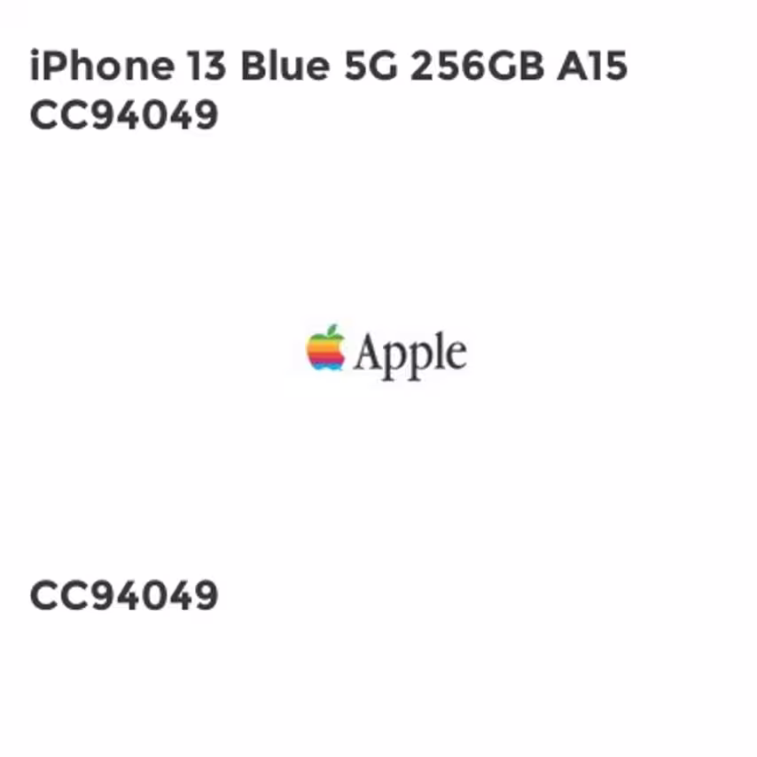 Apple iPhone 13 Blue 5G 256GB A15 CC94049