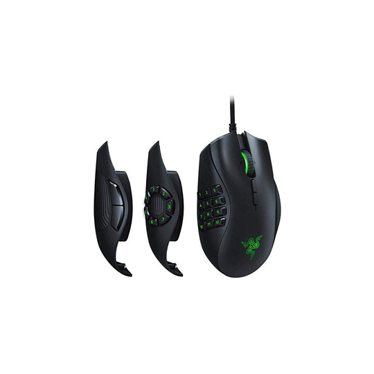 Razer Naga Trinity - MOBA / MMO Gaming Mouse (3 Interchangeable Side Plates, 16,000 DPI 5G Optical Sensor, Up to 19 Programmable Buttons), Black