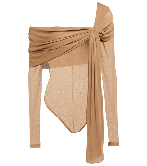 Draped jersey bodysuit