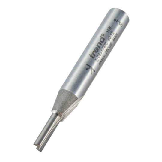 Trend 3/05 3.0mm Professional TCT 2 Flute Straight Cutter 1/4" Shank