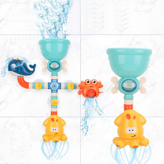 Kids Bath Toy Water Spray Whale Squid Crab Model Suction Water Toys