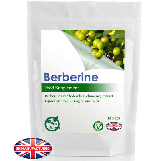 30 Tablets - Berberine Extract 1000mg, Cholesterol, Blood Sugar, Heart