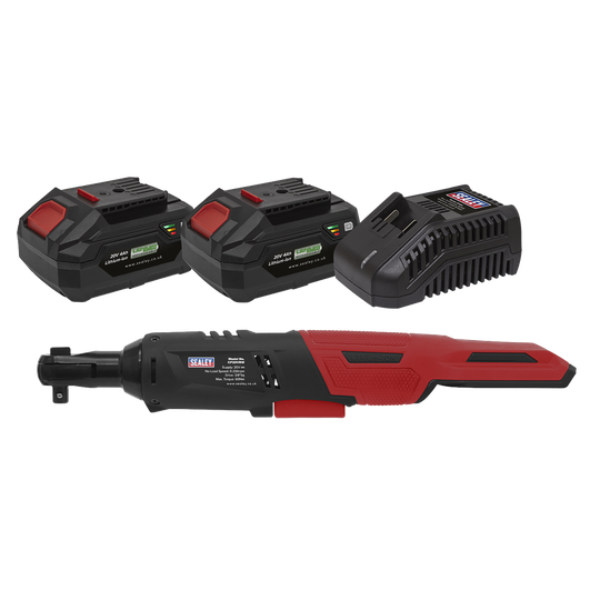 Sealey Cordless Ratchet Wrench 3/8"Sq. Drive Kit 20V - 2 Batteries