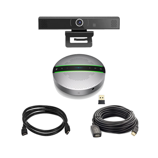 Project Telecom | Professional HD 1080p Webcam | Premium USB Wireless Bluetooth Speakerphone Bundle | Conference Room Cable Kit