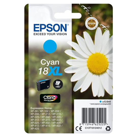Epson Ink Medium Volume 18XL Daisy Cyan Ink Cart