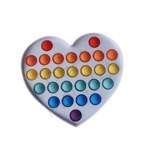White Frame push pop Toy Heart, Silicone Flipping Board Grasp Toys, Dimple Fidget Toys for Kids Release Stress and Anxiety