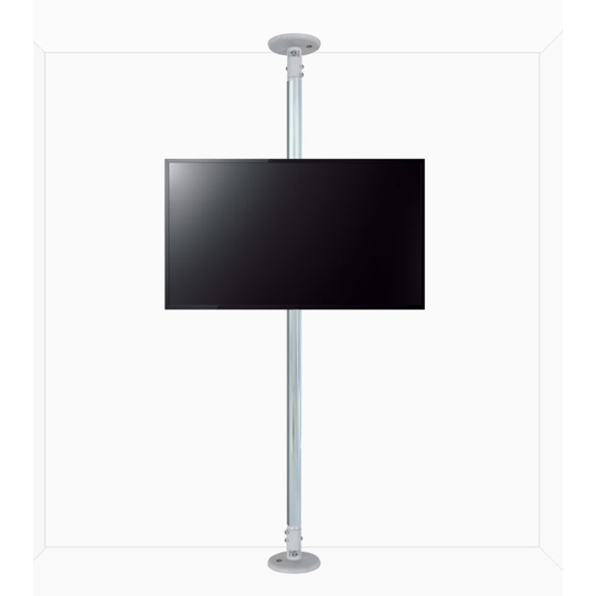 B-Tech Floor to Ceiling Mount for up to 80 inch TVs - 4m Pole - Chrome