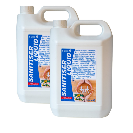 (5 Litre x2 ) Hydra Alcohol Surface & Hand Sanitiser Liquid