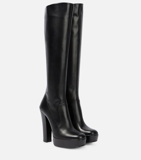 Carel polished leather knee-high boots
