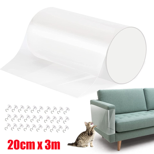 (1 Roll: 20cm x 3m) Cat Scratch Guard Mat, Sofa Protector Scratching