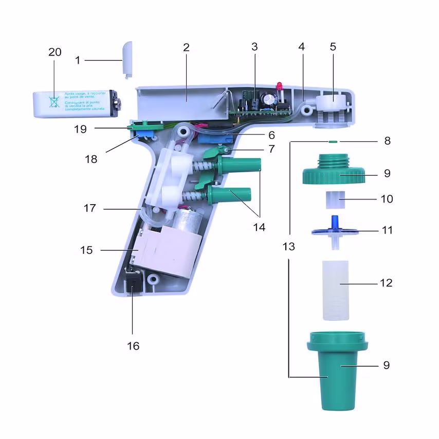 Integra Pipetboy separate rapid charger for two 9-V batteries (including one bat