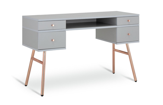Habitat Valence 4 Drawer Pedestal Desk - Grey & Rose Gold