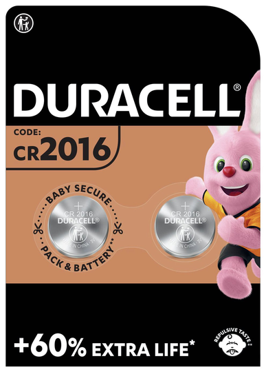 Duracell 2016 Lithium Coin Battery (CR2016) - Pack of 2