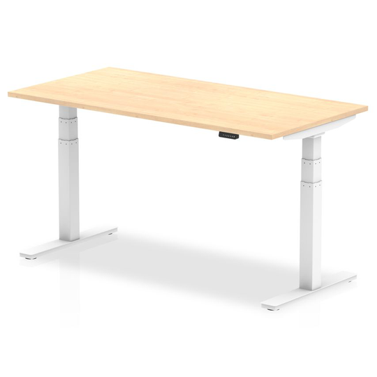 Dynamic Air 1600/800 Maple Height Adjustable Desk with White Legs