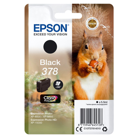 Epson Ink Low Volume Black 378 Claria Photo HD Ink