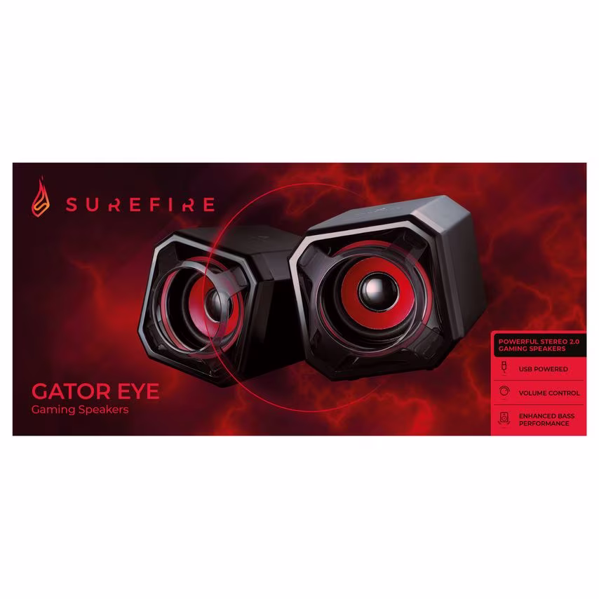 SureFire Gaming Gator Eye Speakers Red