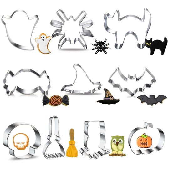 10PCS Halloween Cookie Cutters Halloween Baking Tools Biscuit Cutters